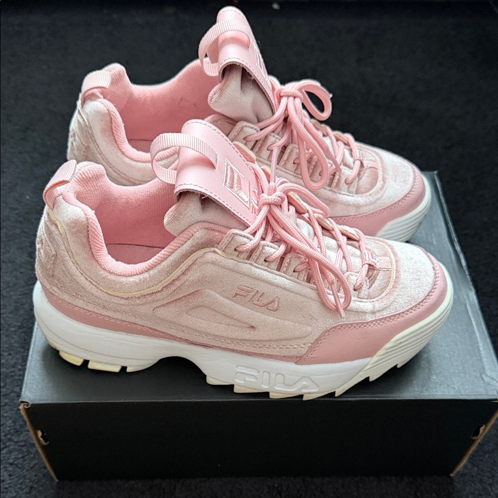 Fila Women's Blush and White Sneakers
